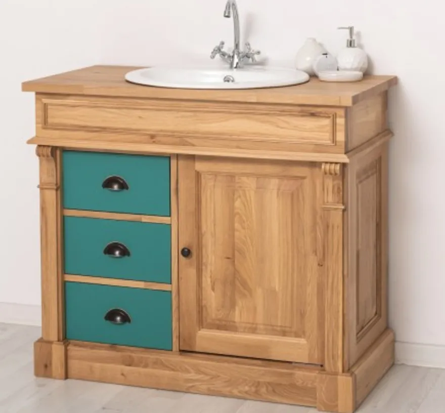 Casa Padrino Schrank im Landhausstil mit 1 Tür und 3 Schubladen, 103 x 51 x 91 cm