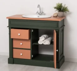 Casa Padrino Schrank im Landhausstil mit 1 Tür und 3 Schubladen, 103 x 51 x 91 cm