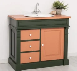 Casa Padrino Schrank im Landhausstil mit 1 Tür und 3 Schubladen, 103 x 51 x 91 cm