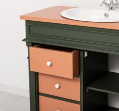 Casa Padrino Schrank im Landhausstil mit 1 Tür und 3 Schubladen, 103 x 51 x 91 cm