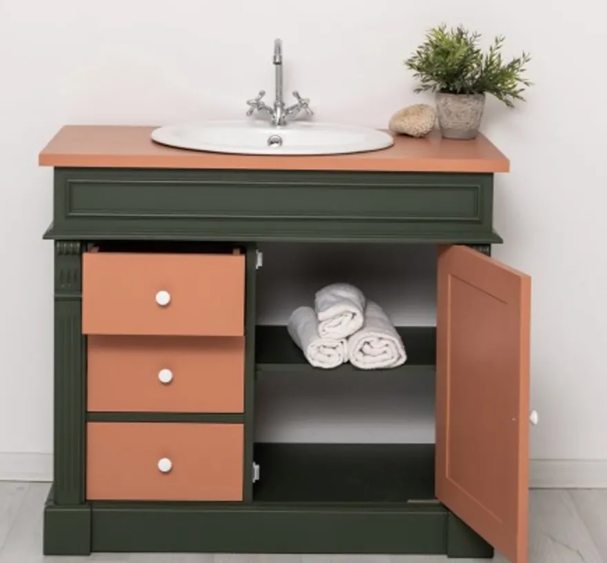 Casa Padrino Schrank im Landhausstil mit 1 Tür und 3 Schubladen, 103 x 51 x 91 cm