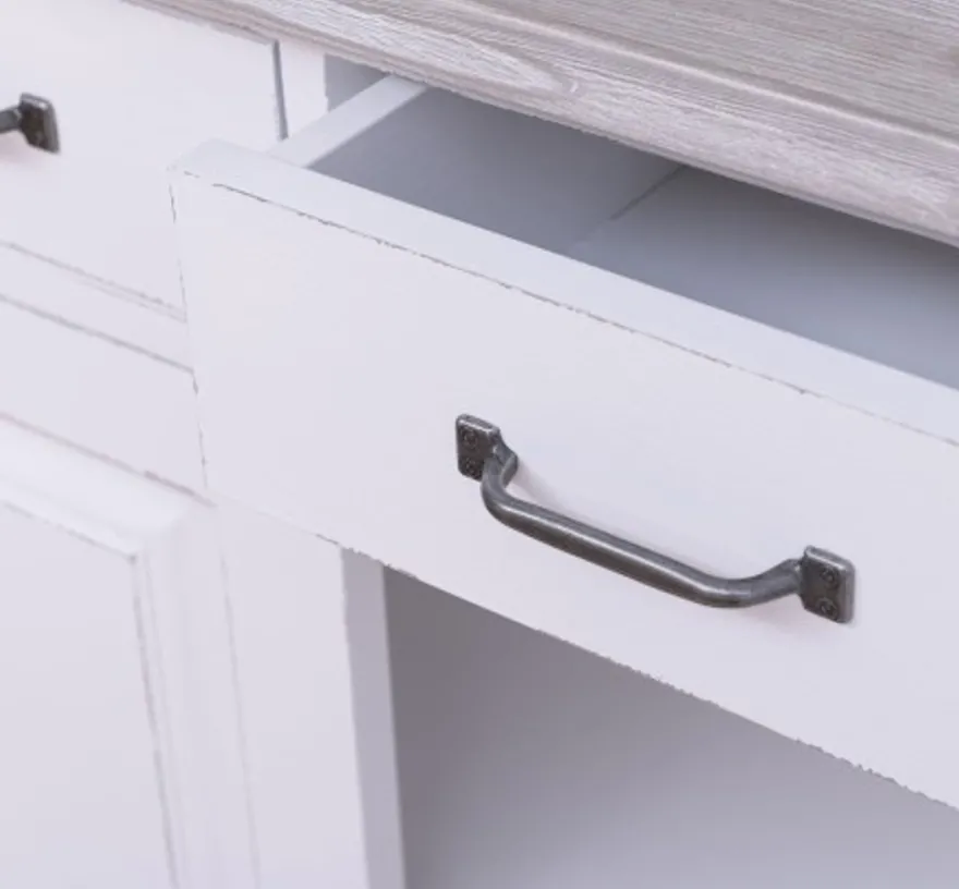 Casa Padrino Schrank im Landhausstil mit 2 Türen und 2 Schubladen, 85 x 35 x 85 cm