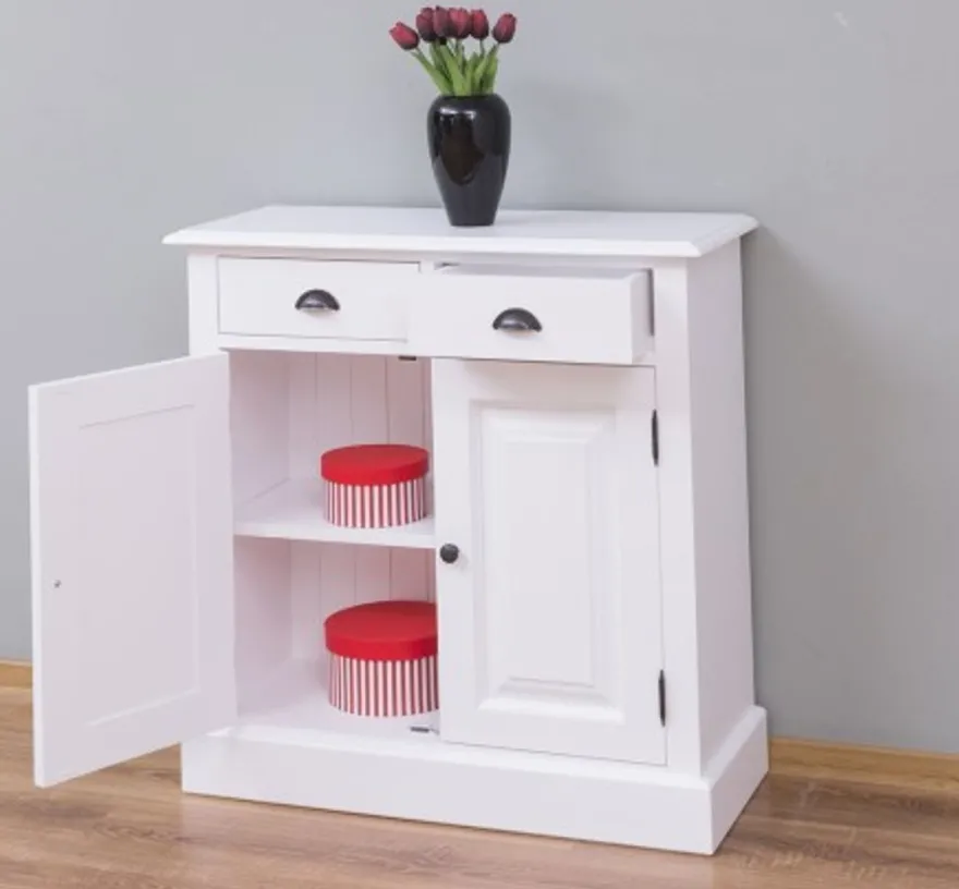 Casa Padrino Schrank im Landhausstil mit 2 Türen und 2 Schubladen, 85 x 35 x 85 cm