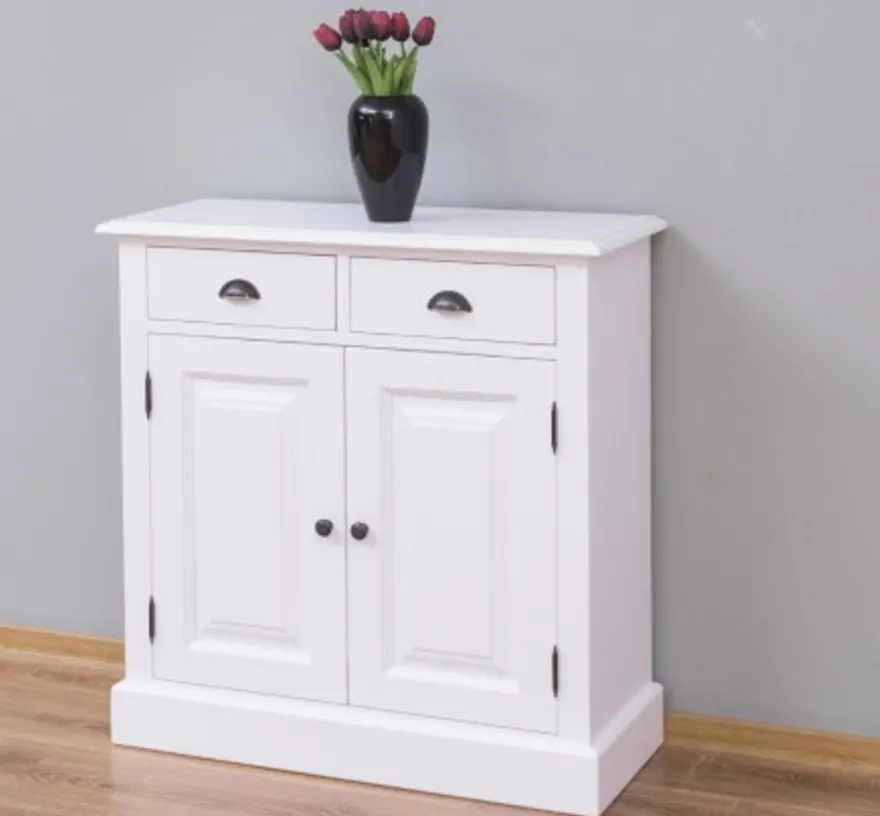 Casa Padrino Schrank im Landhausstil mit 2 Türen und 2 Schubladen, 85 x 35 x 85 cm