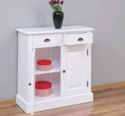 Casa Padrino Schrank im Landhausstil mit 2 Türen und 2 Schubladen, 85 x 35 x 85 cm