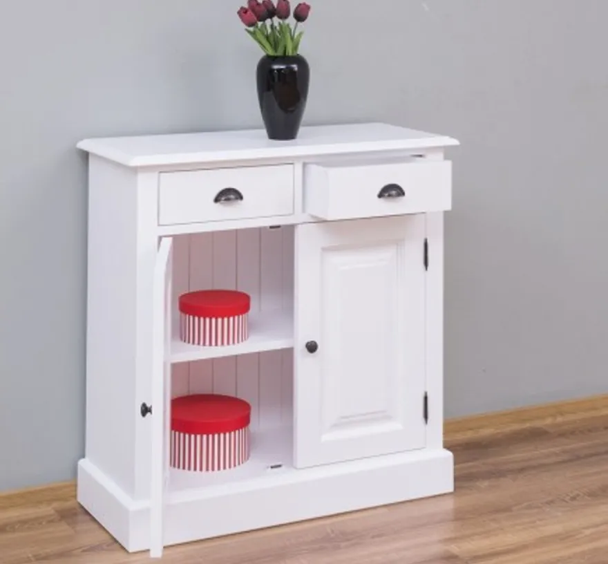 Casa Padrino Schrank im Landhausstil mit 2 Türen und 2 Schubladen, 85 x 35 x 85 cm