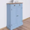 Casa Padrino Schrank im Landhausstil mit 2 Türen, 1 Schublade und Eichenholzplatte, 85 x 35 x 120 cm