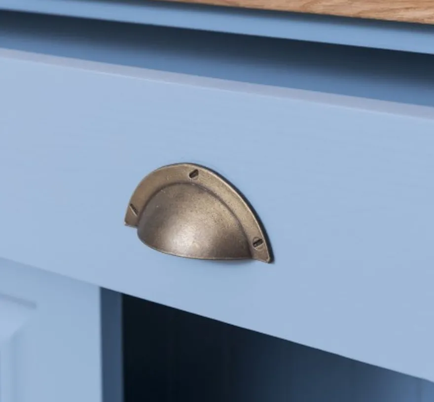 Casa Padrino Schrank im Landhausstil mit 2 Türen, 1 Schublade und Eichenholzplatte, 85 x 35 x 120 cm