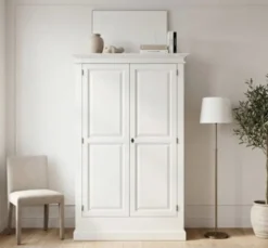 Casa Padrino Schrank im Landhausstil mit 2 Schiebetüren, 125 x 51 x 200 cm