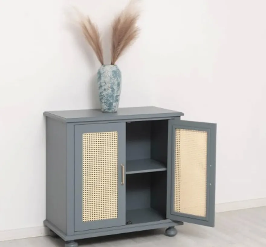 Casa Padrino Schrank im Landhausstil Kastanienbraun mit 2 Türen, 90 x 47 x 90 cm