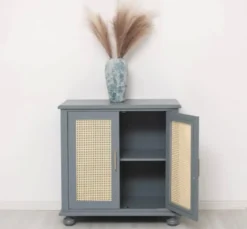 Casa Padrino Schrank im Landhausstil Kastanienbraun mit 2 Türen, 90 x 47 x 90 cm