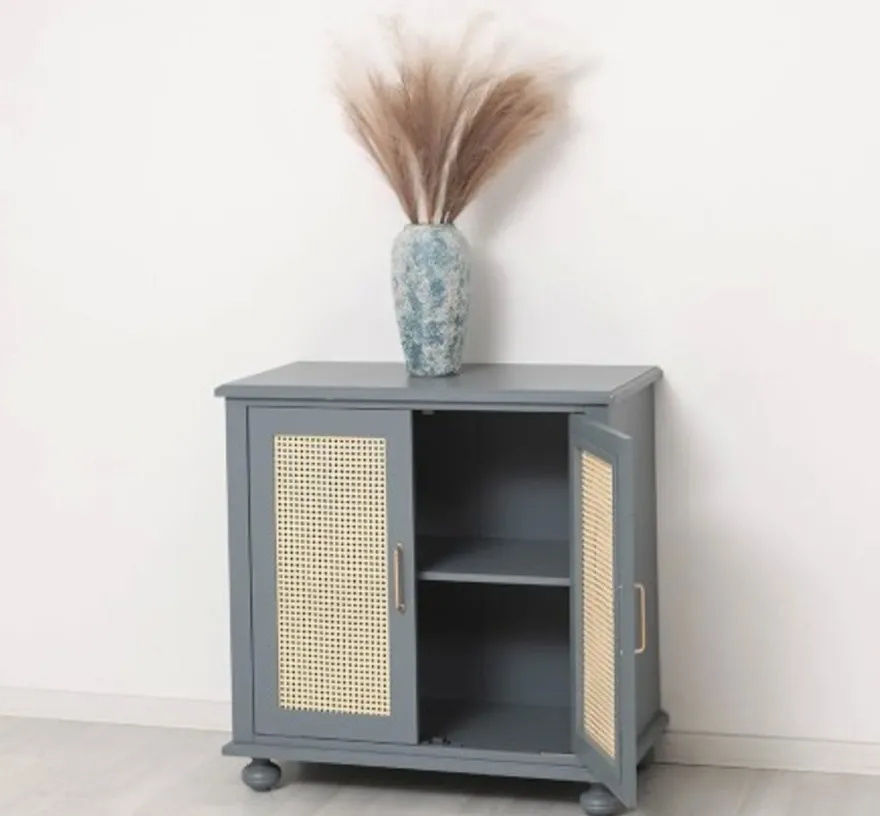 Casa Padrino Schrank im Landhausstil Kastanienbraun mit 2 Türen, 90 x 47 x 90 cm