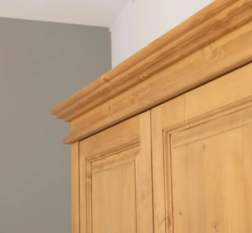 Casa Padrino Schrank im Landhausstil Antikbraun gewachst mit 4 Türen und 4 Schubladen, 232 x 59 x 197 cm