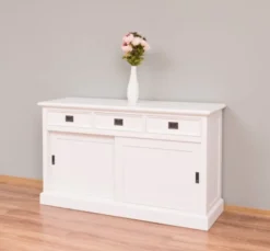 Casa Padrino Schrank im Landhausstil mit 2 Schiebetüren und 3 Schubladen, 146 x 46 x 85 cm