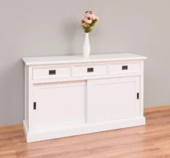 Casa Padrino Schrank im Landhausstil mit 2 Schiebetüren und 3 Schubladen, 146 x 46 x 85 cm