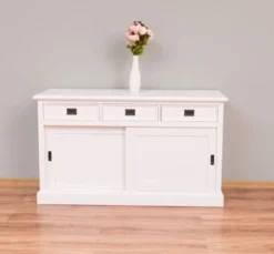 Casa Padrino Schrank im Landhausstil mit 2 Schiebetüren und 3 Schubladen, 146 x 46 x 85 cm