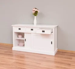 Casa Padrino Schrank im Landhausstil mit 2 Schiebetüren und 3 Schubladen, 146 x 46 x 85 cm