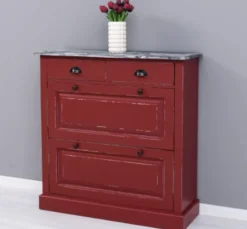 Casa Padrino Schuhschrank im Landhausstil mit 2 Türen und 2 Schubladen, 103 x 35 x 105 cm