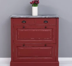 Casa Padrino Schuhschrank im Landhausstil mit 2 Türen und 2 Schubladen, 103 x 35 x 105 cm