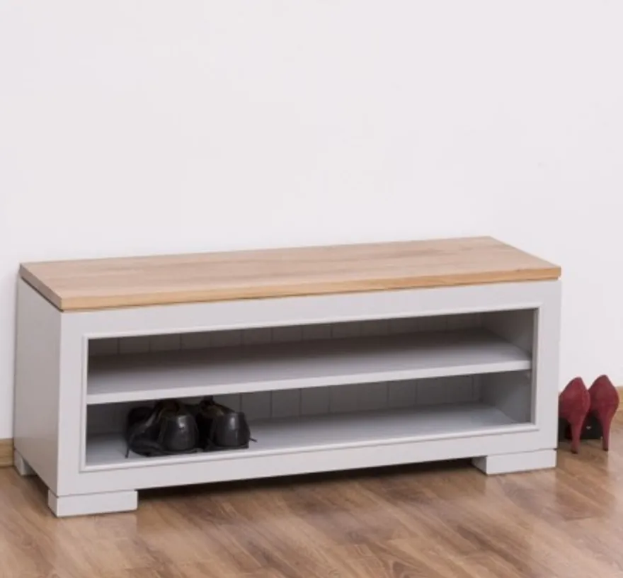 Casa Padrino Schuhschrank im Landhausstil mit Eichenholzplatte, 100 x 35 x 40 cm