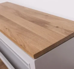 Casa Padrino Schuhschrank im Landhausstil mit Eichenholzplatte, 100 x 35 x 40 cm