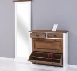 Casa Padrino Schuhschrank im Landhausstil mit 2 Türen und 2 Schubladen, 103 x 35 x 195 cm