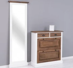 Casa Padrino Schuhschrank im Landhausstil mit 2 Türen und 2 Schubladen, 103 x 35 x 195 cm