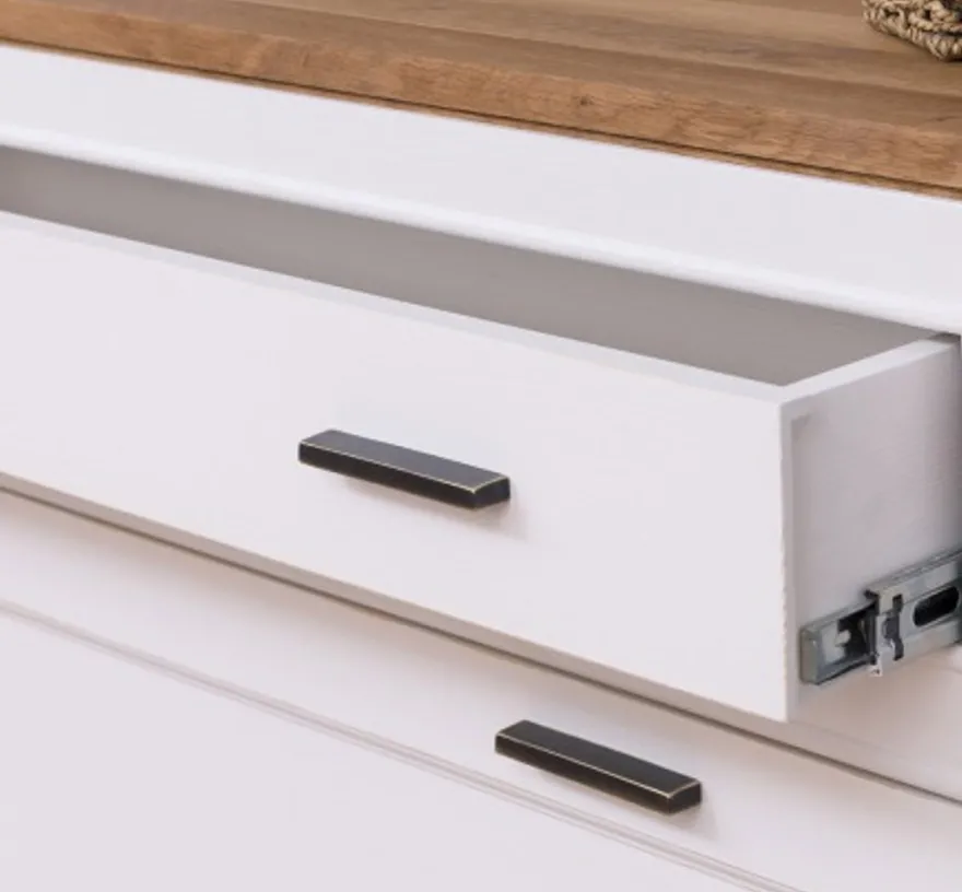 Casa Padrino Schuhschrank im Landhausstil mit 2 Türen, 1 Schublade und Eichenholzplatte, 100 x 35 x 110 cm