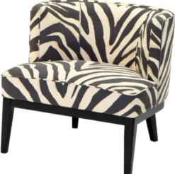 Casa Padrino Sessel im Zebra Design 78 x 74 x H. 77 cm - Luxus Wohnzimmer Sessel