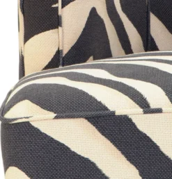Casa Padrino Sessel im Zebra Design 78 x 74 x H. 77 cm - Luxus Wohnzimmer Sessel