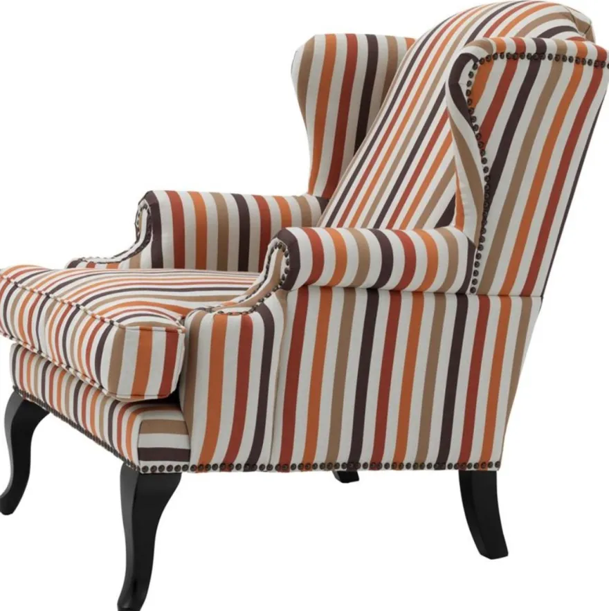 Casa Padrino Sessel mehrfarbig mit schwarzen Beinen 81 x 104 x H. 104 cm - Luxus Kollektion