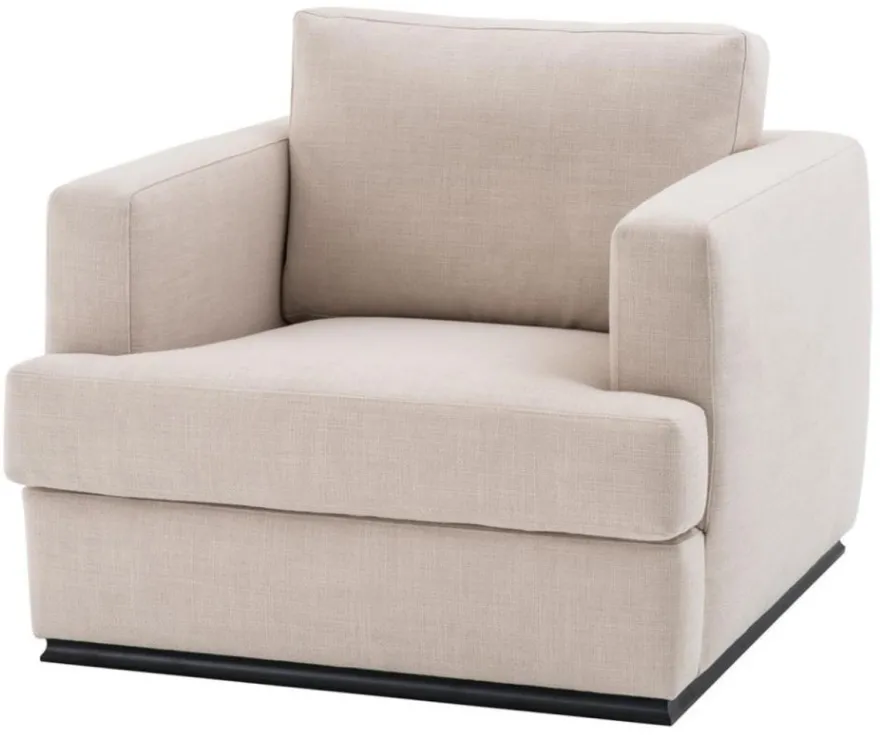 Casa Padrino Sessel Naturfarbig 96 x 103 x H. 86 cm - Luxus Qualität