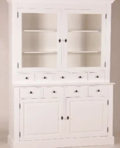 Casa Padrino Shabby Chic Buffetschrank im Landhaus Stil Weiß 155 x 46 x 208 cm