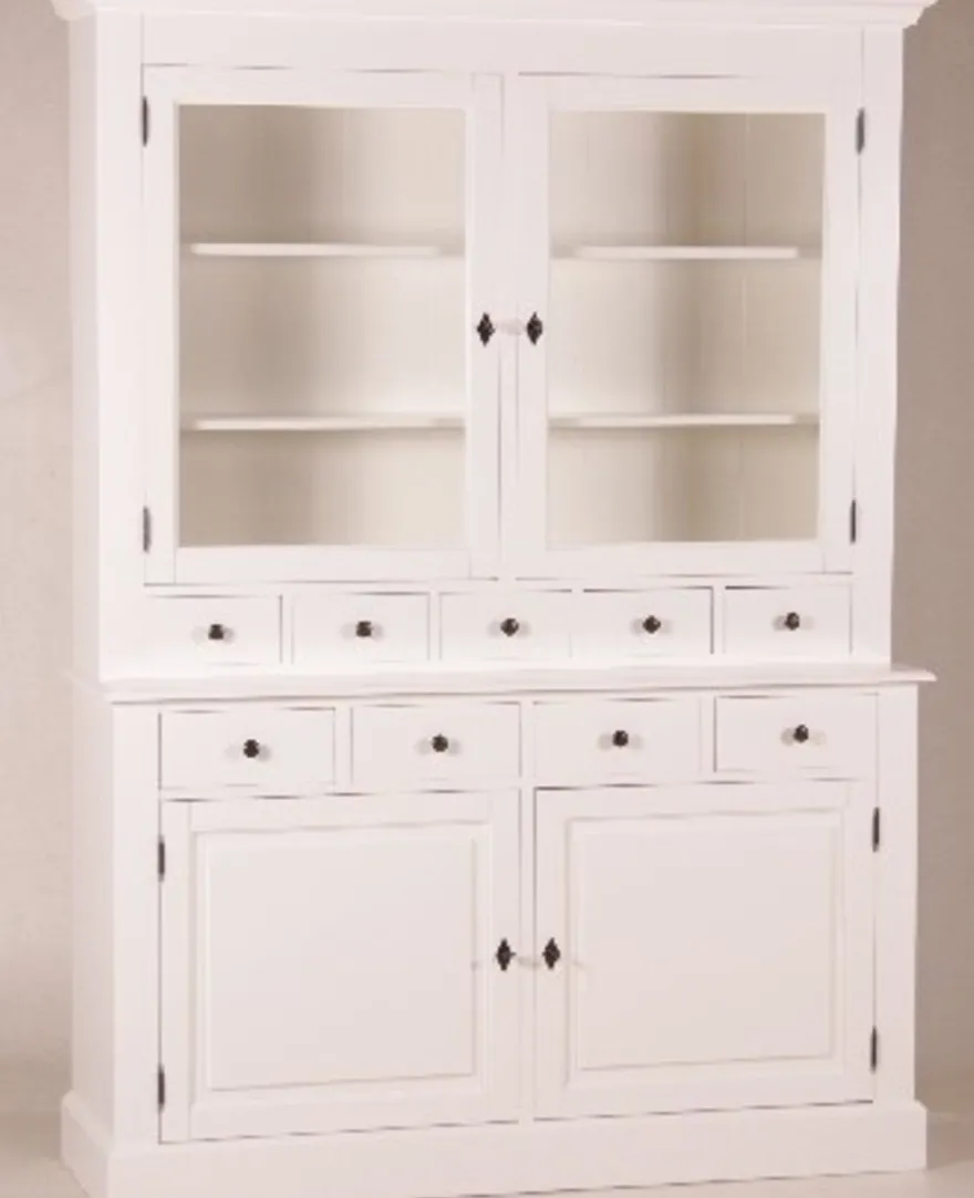 Casa Padrino Shabby Chic Buffetschrank im Landhaus Stil Weiß 155 x 46 x 208 cm