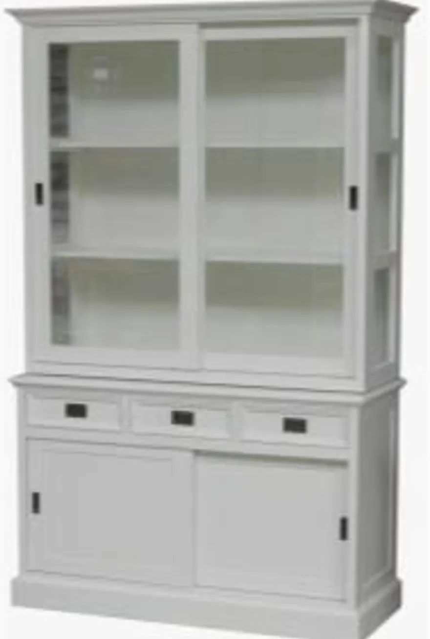 Casa Padrino Shabby Chic Buffetschrank im Landhaus Stil, Weiß, 125 x 48 x 225 cm