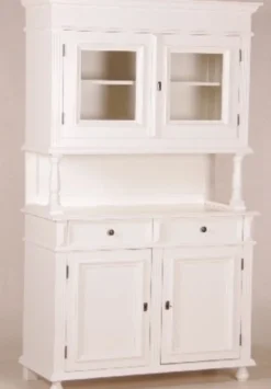 Casa Padrino Shabby Chic Buffetschrank im Landhaus Stil Weiß 120 x 49 x 199 cm - Massiver Esszimmerschrank