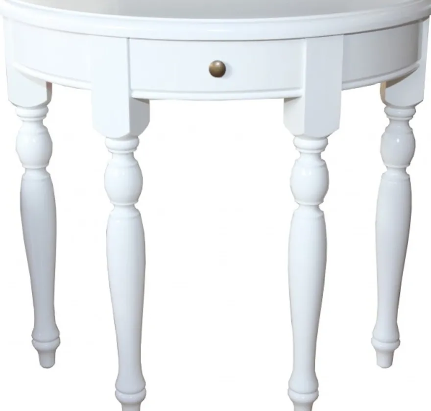 Casa Padrino Shabby Chic Konsolentisch aus Massivholz, Weiss, B 82 cm, H 75 cm, T 32 cm, Konsole im Landhausstil