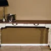 Casa Padrino Shabby Chic Konsolentisch in Weiss und Holzfarben - Massivholz Pinie - 150 x 35 x H. 78 cm