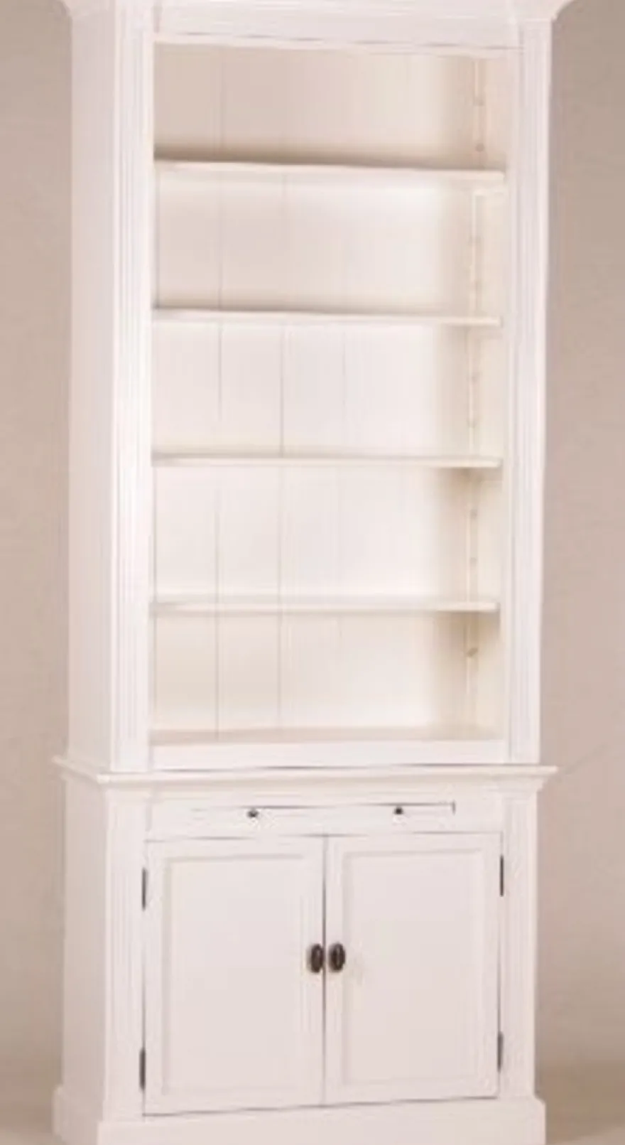Casa Padrino Shabby Chic Landhausstil Bücherschrank Weiß, Breite 100 cm, Höhe 240 cm