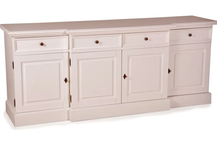 Casa Padrino Shabby Chic Landhaus Stil Kommode Weiß B 217 cm - H 90 cm Möbel Diele Esszimmer Schrank