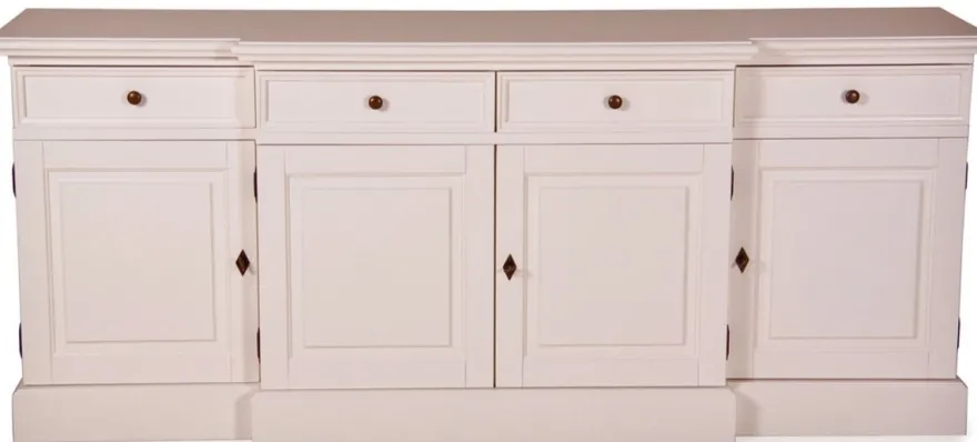 Casa Padrino Shabby Chic Landhaus Stil Kommode Weiß B 217 cm - H 90 cm Möbel Diele Esszimmer Schrank