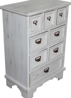 Casa Padrino Shabby Chic Landhaus Stil Kommode mit 8 Schubladen Antik Weiß B 64 cm, H 90 cm