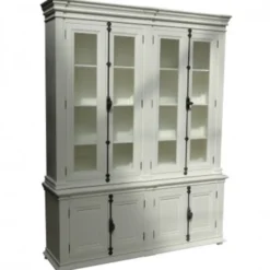 Casa Padrino Shabby Chic Landhaus Stil Schrank Buffetschrank 190 cm - Massiver Buffet-Schrank in Landhausoptik