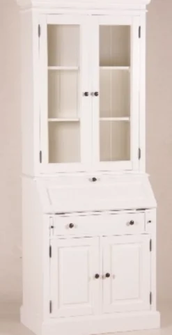 Casa Padrino Shabby Chic Landhaus Stil Schrank Buffetschrank in Weiß B 86 x T 49 x H 215 cm