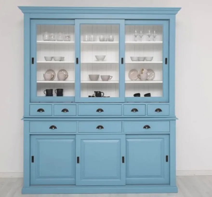 Casa Padrino Sideboard im Landhausstil mit 3 Schiebetüren, 199 x 48 x 225 cm