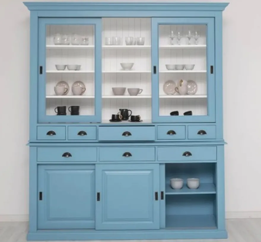 Casa Padrino Sideboard im Landhausstil mit 3 Schiebetüren, 199 x 48 x 225 cm