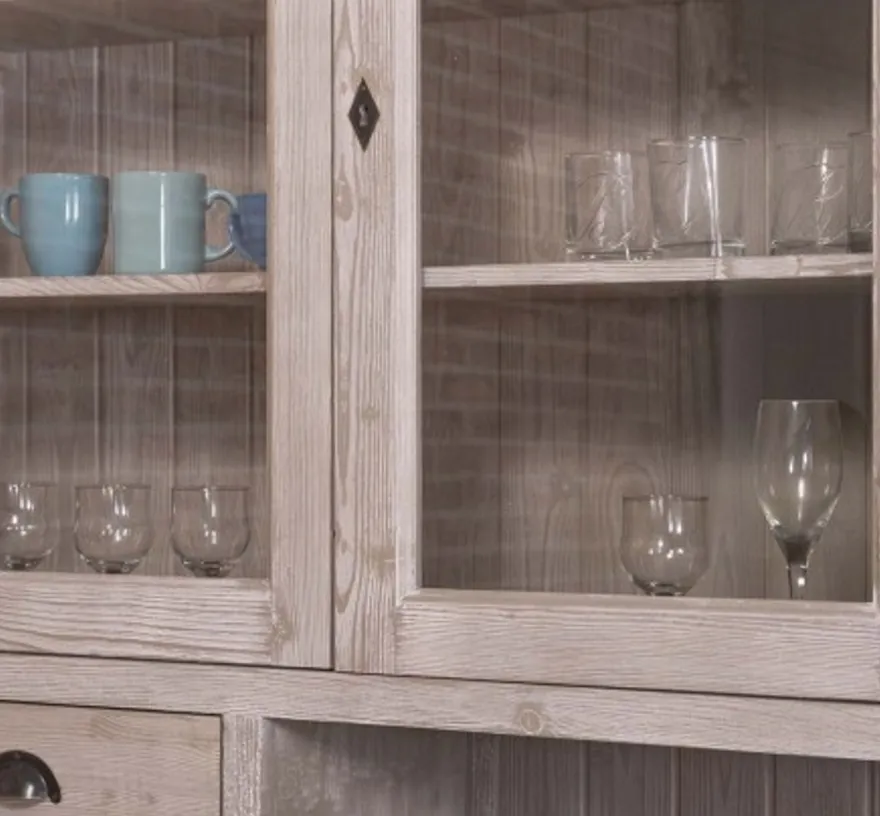 Casa Padrino Sideboard im Landhausstil mit 4 Glastüren und 8 Schubladen, 245 x 47 x 225 cm