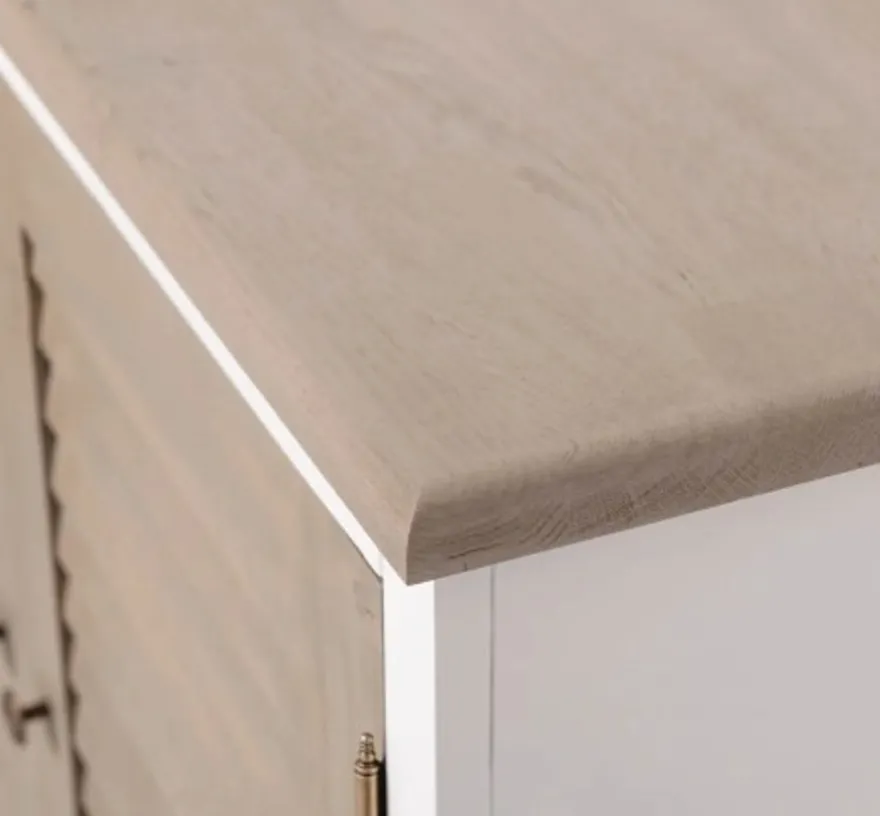Casa Padrino Sideboard im Landhausstil mit 4 Türen und Eichenholzplatte, 209 x 37 x 90 cm