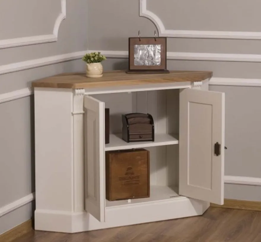 Casa Padrino Sideboard im Landhausstil mit 2 Türen und Eichenholzplatte, 110 x 52 x 78 cm