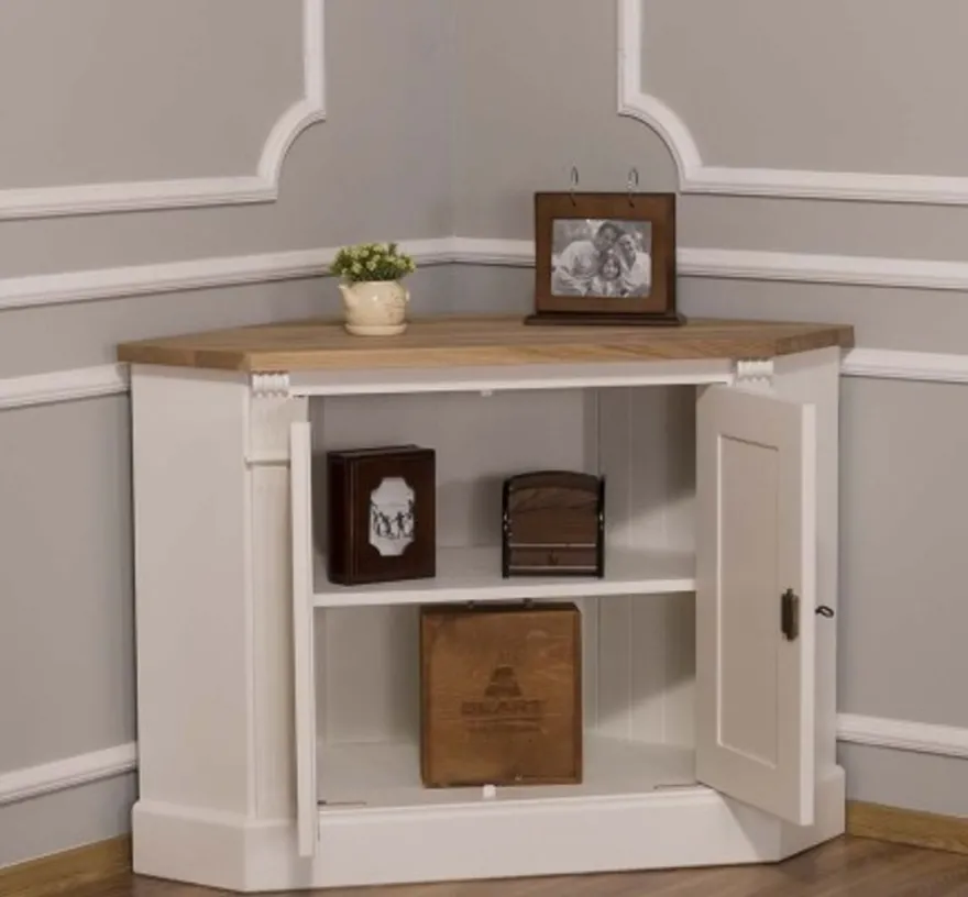 Casa Padrino Sideboard im Landhausstil mit 2 Türen und Eichenholzplatte, 110 x 52 x 78 cm